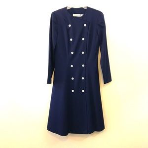 Vintage Liz Claiborne Navy Blue Blazer Coat dress. Size 8, fit like a size 6.